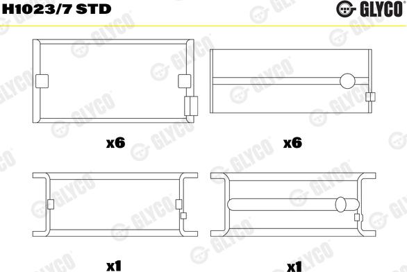 Glyco H1023/7 STD - Kloķvārpstas gultnis ps1.lv