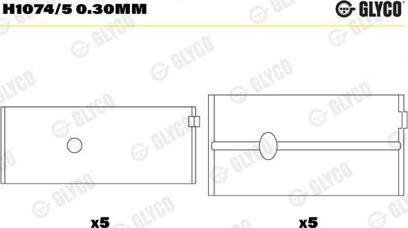 Glyco H1074/5 0.30mm - Kloķvārpstas gultnis ps1.lv