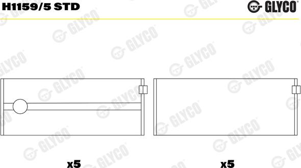 Glyco H1159/5 STD - Kloķvārpstas gultnis ps1.lv