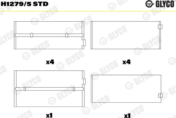 Glyco H1279/5 STD - Kloķvārpstas gultnis ps1.lv