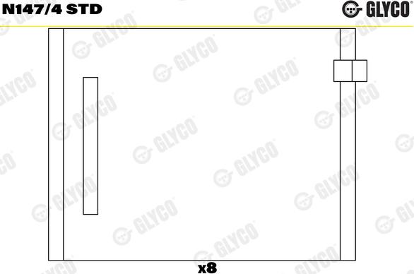 Glyco N147/4 STD - Sadales vārpstas gultnis ps1.lv