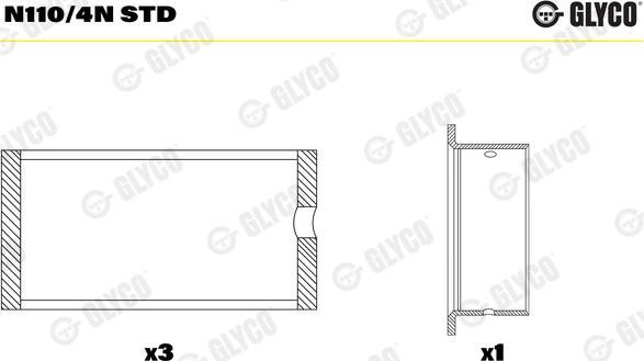 Glyco N110/4N STD - Sadales vārpstas gultnis ps1.lv