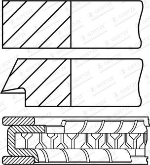 Goetze Engine 08-452807-10 - Virzuļa gredzenu komplekts ps1.lv