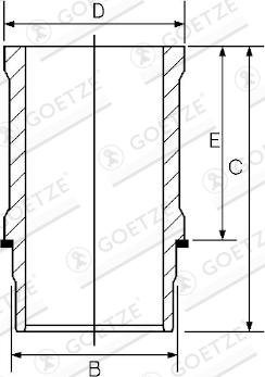 Goetze Engine 15-638390-00DL - Cilindra čaula ps1.lv