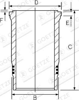 Goetze Engine 15-260050-10 - Cilindra čaula ps1.lv