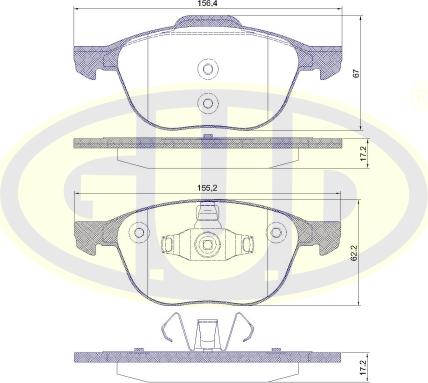 G.U.D. GBP108200 - Bremžu uzliku kompl., Disku bremzes ps1.lv