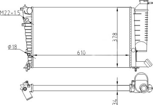 Hart 608 316 - Radiators, Motora dzesēšanas sistēma ps1.lv