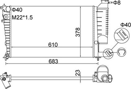 Hart 602 198 - Radiators, Motora dzesēšanas sistēma ps1.lv