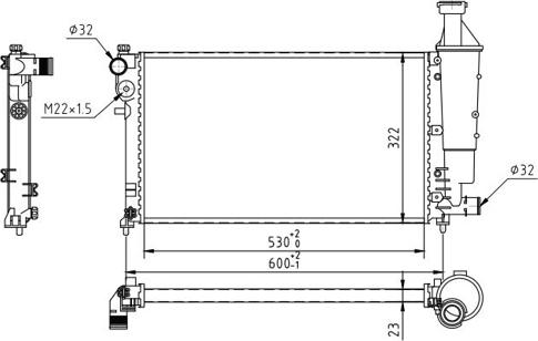 Hart 607 335 - Radiators, Motora dzesēšanas sistēma ps1.lv