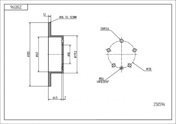 Hart 250 596 - Bremžu diski ps1.lv