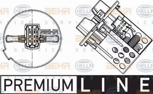 HELLA 9ML 351 332-281 - Rezistors, Salona ventilators ps1.lv