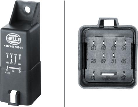HELLA 4RV 008 188-711 - Vadības bloks, Kvēlsveces darbības laiks ps1.lv