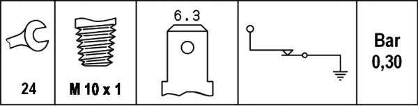 HELLA 6ZL 003 259-351 - Devējs, Eļļas spiediens ps1.lv