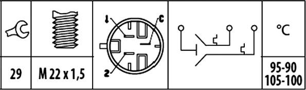 HELLA 6ZT 181 611-071 - Termoslēdzis, Radiatora ventilators ps1.lv