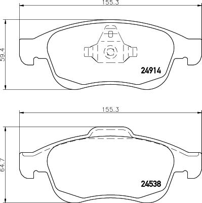 HELLA 8DB 355 045-491 - Bremžu uzliku kompl., Disku bremzes ps1.lv