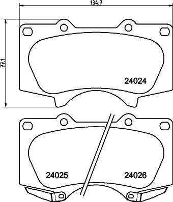 HELLA 8DB 355 045-581 - Bremžu uzliku kompl., Disku bremzes ps1.lv