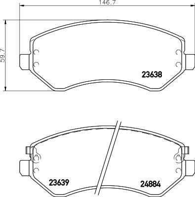 HELLA 8DB 355 045-651 - Bremžu uzliku kompl., Disku bremzes ps1.lv