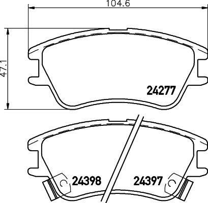 HELLA 8DB 355 045-611 - Bremžu uzliku kompl., Disku bremzes ps1.lv