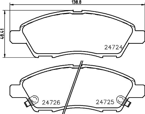 HELLA 8DB 355 045-031 - Bremžu uzliku kompl., Disku bremzes ps1.lv