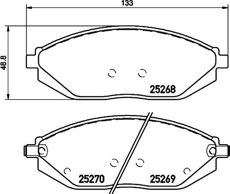 HELLA 8DB 355 045-181 - Bremžu uzliku kompl., Disku bremzes ps1.lv