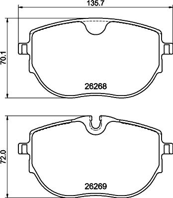 HELLA 8DB 355 040-921 - Bremžu uzliku kompl., Disku bremzes ps1.lv