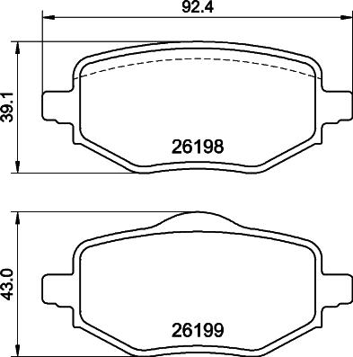 HELLA 8DB 355 040-971 - Bremžu uzliku kompl., Disku bremzes ps1.lv