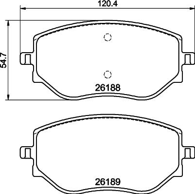 HELLA 8DB 355 040-541 - Bremžu uzliku kompl., Disku bremzes ps1.lv