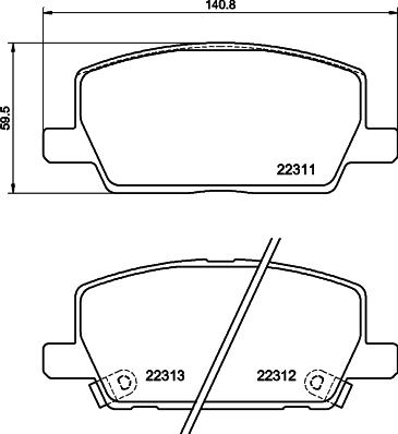 HELLA 8DB 355 040-001 - Bremžu uzliku kompl., Disku bremzes ps1.lv