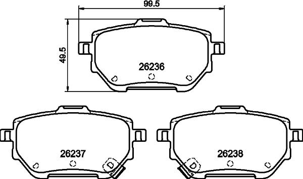 HELLA 8DB 355 040-711 - Bremžu uzliku kompl., Disku bremzes ps1.lv