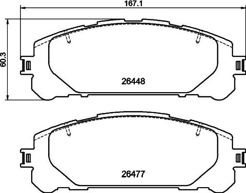 HELLA 8DB 355 043-871 - Bremžu uzliku kompl., Disku bremzes ps1.lv