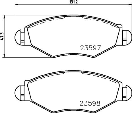 HELLA 8DB 355 009-411 - Bremžu uzliku kompl., Disku bremzes ps1.lv