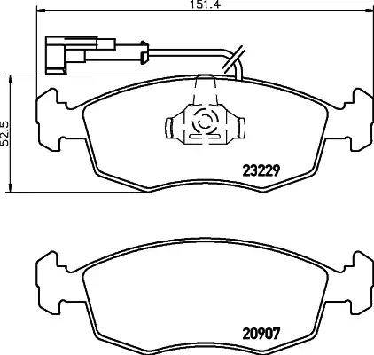 HELLA 8DB 355 009-151 - Bremžu uzliku kompl., Disku bremzes ps1.lv