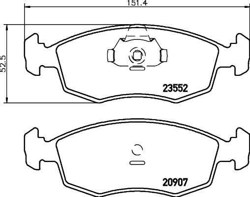 HELLA 8DB 355 009-131 - Bremžu uzliku kompl., Disku bremzes ps1.lv