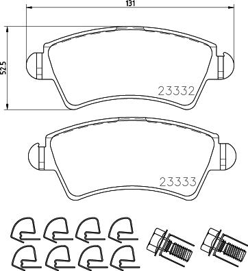 HELLA 8DB 355 009-871 - Bremžu uzliku kompl., Disku bremzes ps1.lv