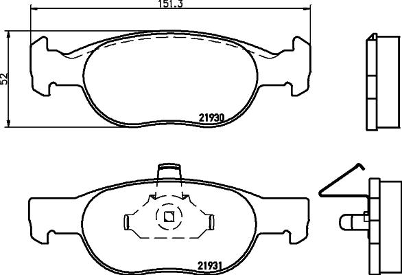 HELLA 8DB 355 009-231 - Bremžu uzliku kompl., Disku bremzes ps1.lv