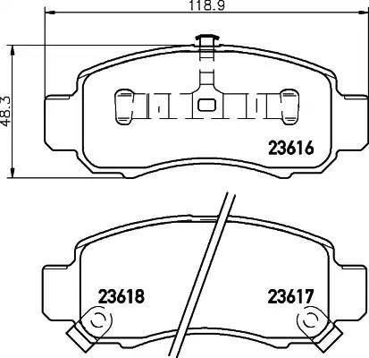 HELLA 8DB 355 009-711 - Bremžu uzliku kompl., Disku bremzes ps1.lv