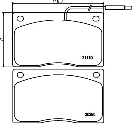 HELLA 8DB 355 005-931 - Bremžu uzliku kompl., Disku bremzes ps1.lv