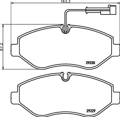 HELLA 8DB 355 005-611 - Bremžu uzliku kompl., Disku bremzes ps1.lv