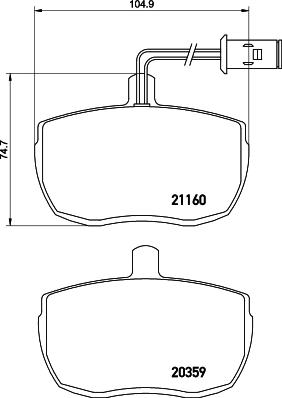 HELLA 8DB 355 005-831 - Bremžu uzliku kompl., Disku bremzes ps1.lv