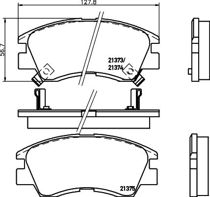 HELLA 8DB 355 005-781 - Bremžu uzliku kompl., Disku bremzes ps1.lv