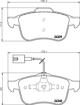 HELLA 8DB 355 006-901 - Bremžu uzliku kompl., Disku bremzes ps1.lv