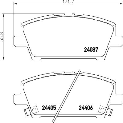 HELLA 8DB 355 006-911 - Bremžu uzliku kompl., Disku bremzes ps1.lv