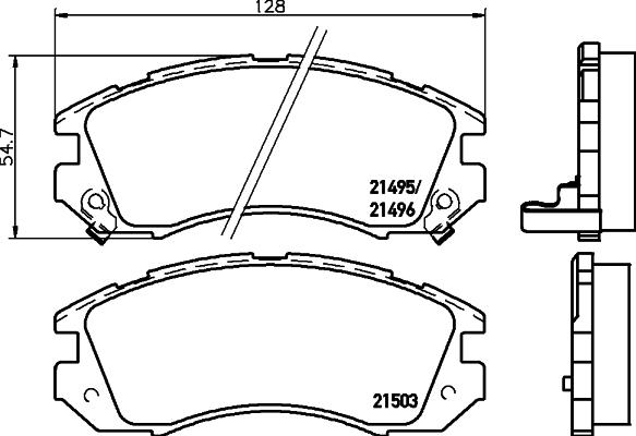 HELLA 8DB 355 027-011 - Bremžu uzliku kompl., Disku bremzes ps1.lv