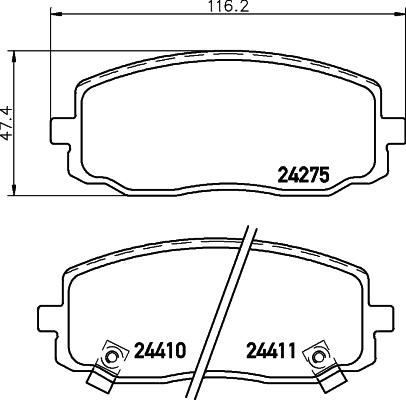 HELLA 8DB 355 006-571 - Bremžu uzliku kompl., Disku bremzes ps1.lv