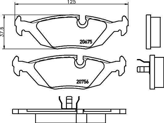 HELLA 8DB 355 006-041 - Bremžu uzliku kompl., Disku bremzes ps1.lv