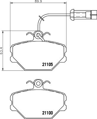 HELLA 8DB 355 006-191 - Bremžu uzliku kompl., Disku bremzes ps1.lv