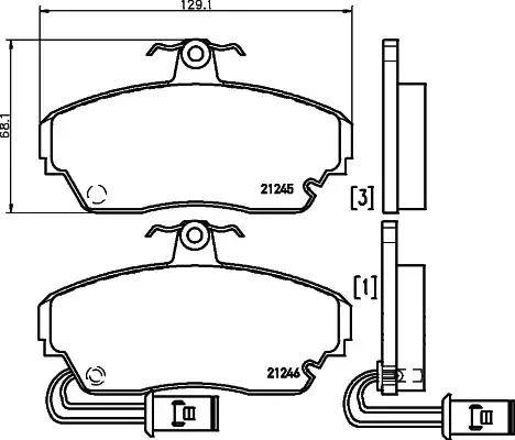 HELLA 8DB 355 006-291 - Bremžu uzliku kompl., Disku bremzes ps1.lv