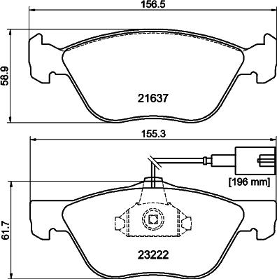 HELLA 8DB 355 008-611 - Bremžu uzliku kompl., Disku bremzes ps1.lv