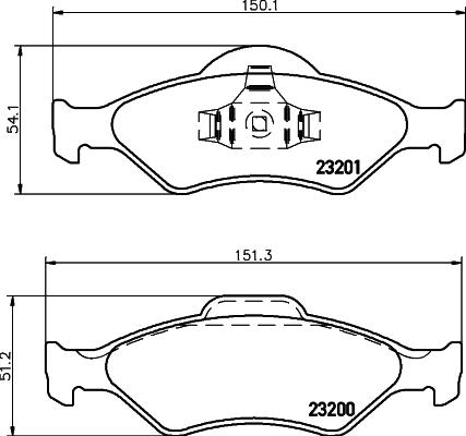 HELLA 8DB 355 008-891 - Bremžu uzliku kompl., Disku bremzes ps1.lv