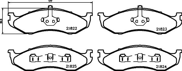 HELLA 8DB 355 008-231 - Bremžu uzliku kompl., Disku bremzes ps1.lv